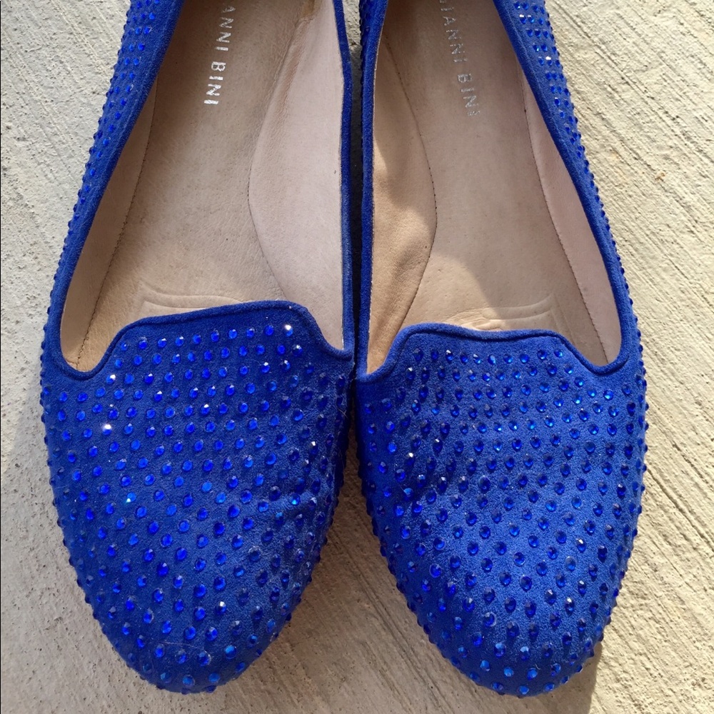 Blue Rhinestone Gianni Bini Flats